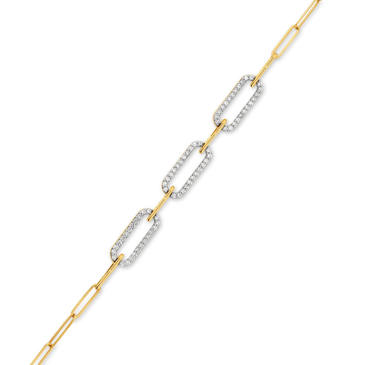 JacqualineEve gold bracelet with diamond accents on a white background