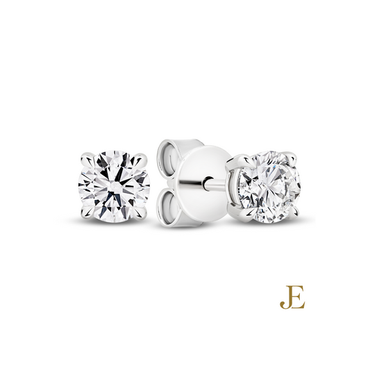 Stud Earrings 1ct Lab VS/F+ 14kt White Gold