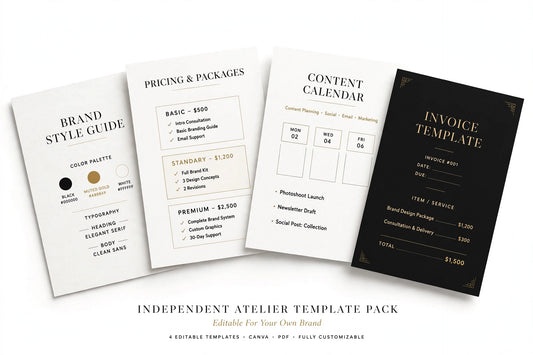 Independent Atelier Template Pack — Editable For Your Own Brand